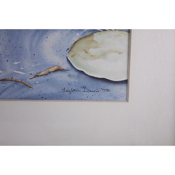 1975 Leighton Davis original watercolour painting of water lilies / The water - Picture 4 of 10